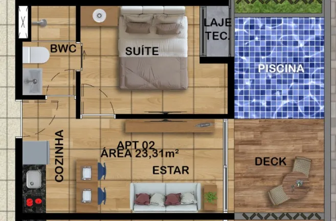 Imagem Flat com 1 Quarto à Venda, 25 m² em Porto de Galinhas - Ipojuca