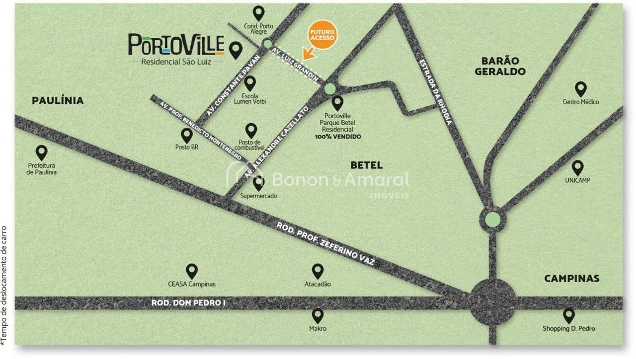 Imagem Terreno à venda no Condomínio PortoVille no bairro Betel, Paulínia/SP Lote com 300m² com total infraestrutura