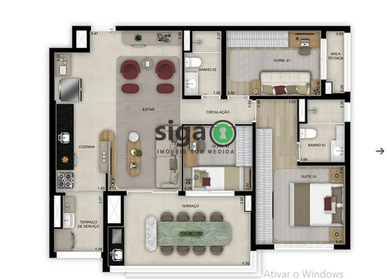 Imagem Apartamento a venda no Alto da Boa Vista com 3 quartos