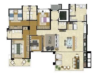 Imagem Comprar apartamento com 4 dormitórios em Tatuapé, São Paulo-SP Apartment for sale in são Paulo Brazil