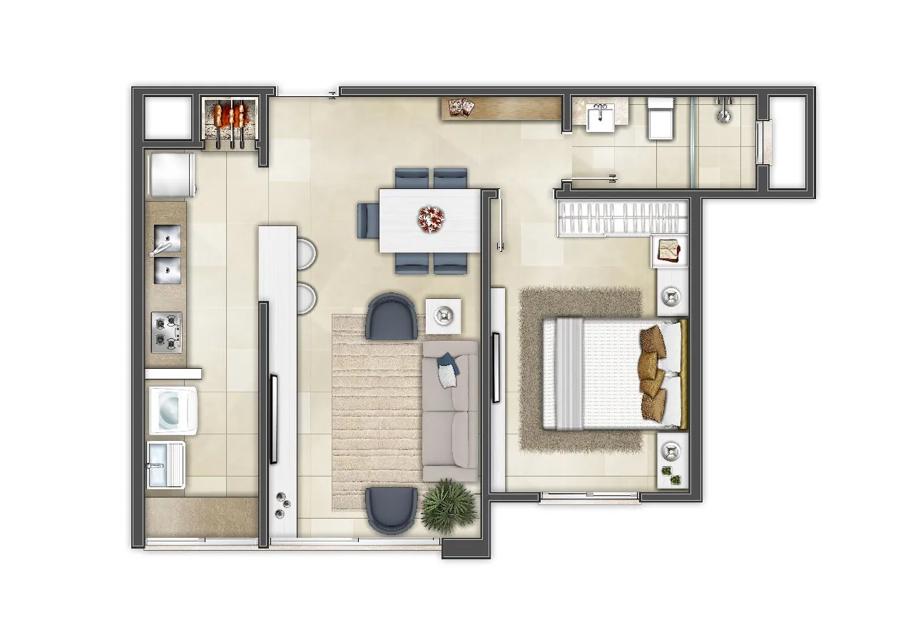 Imagem Apartamento à venda em Torres, Centro, com 1 quarto, 43m2