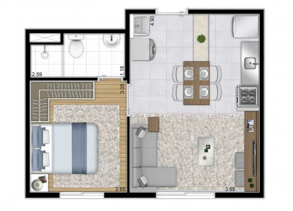Imagem Apartamento com 1 Quarto à Venda, 31 m² em Parque Maria Helena - São Paulo