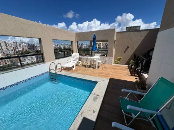 Imagem Excelente cobertura vista mar decorada com três suítes e área gourmet a venda na Pituba