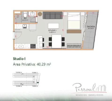 Imagem Studios, apartamentos de 1 suite e 2 suítes! Todos com vaga de garagem! Seja um dos primeiros a com...