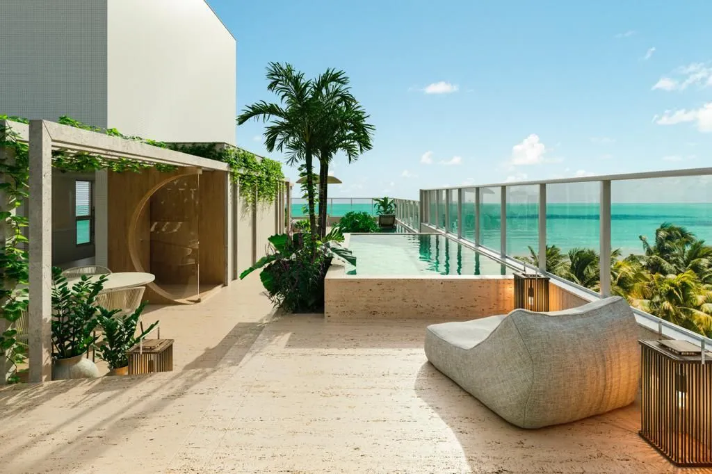 Imagem Apartamento Garden de 127 m² em Intermares, com 3 suítes, piscina privativa, vista definitiva para o mar e alto padrão.