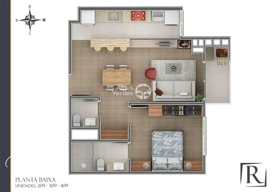 Imagem APARTAMENTO A VENDA 1 SUITE
