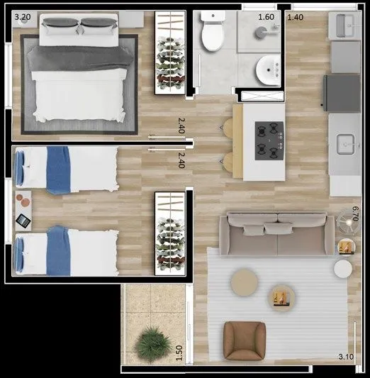 Imagem Apartamento Garden com 2 dormitórios à venda, 46 m² por R$ 350.000,00 - Jardim Centenário - Guarulhos/SP