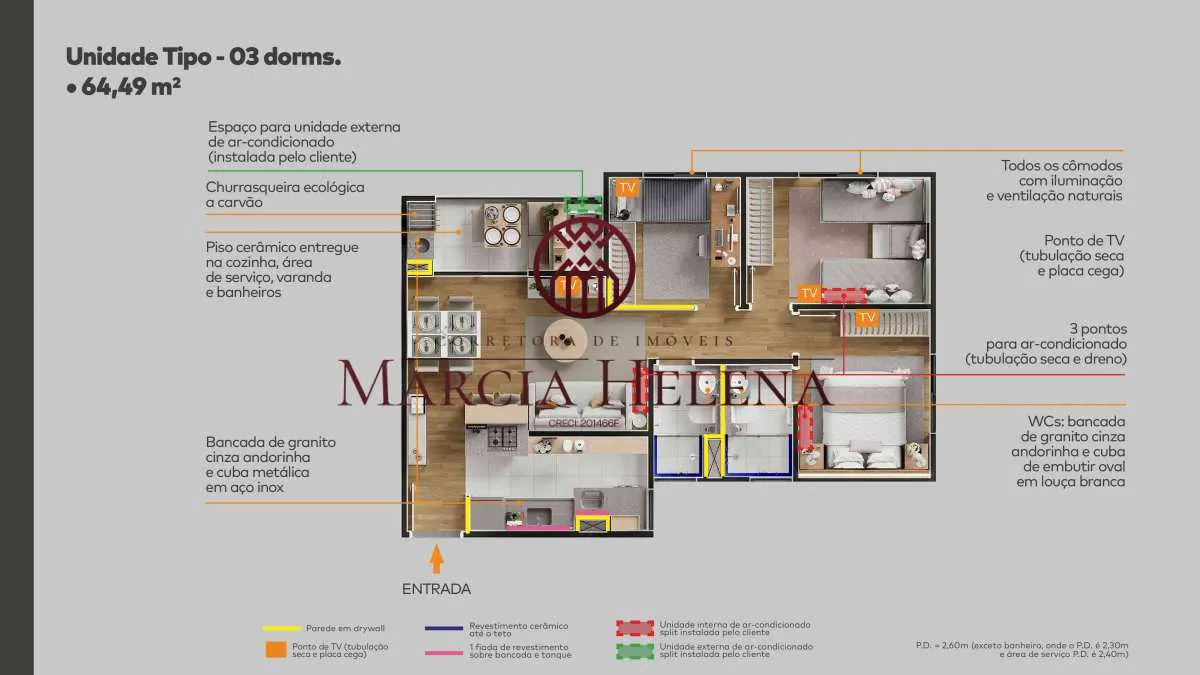 Imagem Apartamento à venda em Campinas, Bonfim, com 3 quartos, 64,49 mm2
