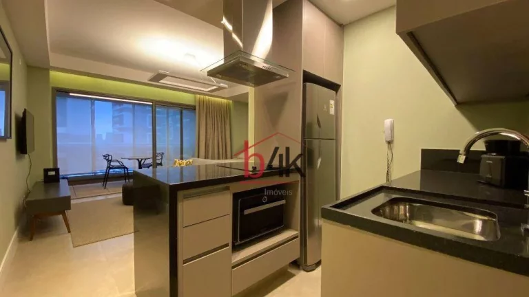 Imagem Apartamento 43m² mobiliado para locação e venda no Habitarte 1, 1 quarto studio, 1 vaga - Brooklin