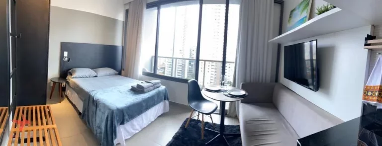 Foto do imóvel Imperdível! Apartamento à venda na Vila Olímpia, São Paulo-SP, 1 quarto, 1 suíte, 1 sala, 1 banheiro, 1 vaga, 28m².