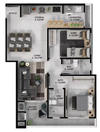 Imagem Scenarium Tower - Apartamento à venda no bairro Morretes - Itapema/SC