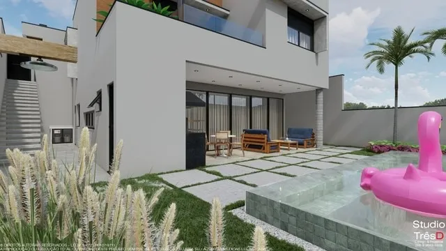 Imagem Lindo Sobrado em Condomínio Alphaville Nova Esplanada I 264M²!