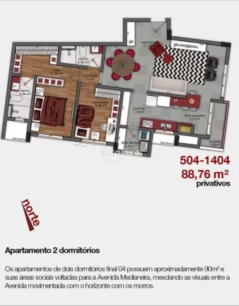 Apartamento de frente para Avenida Medianeira
