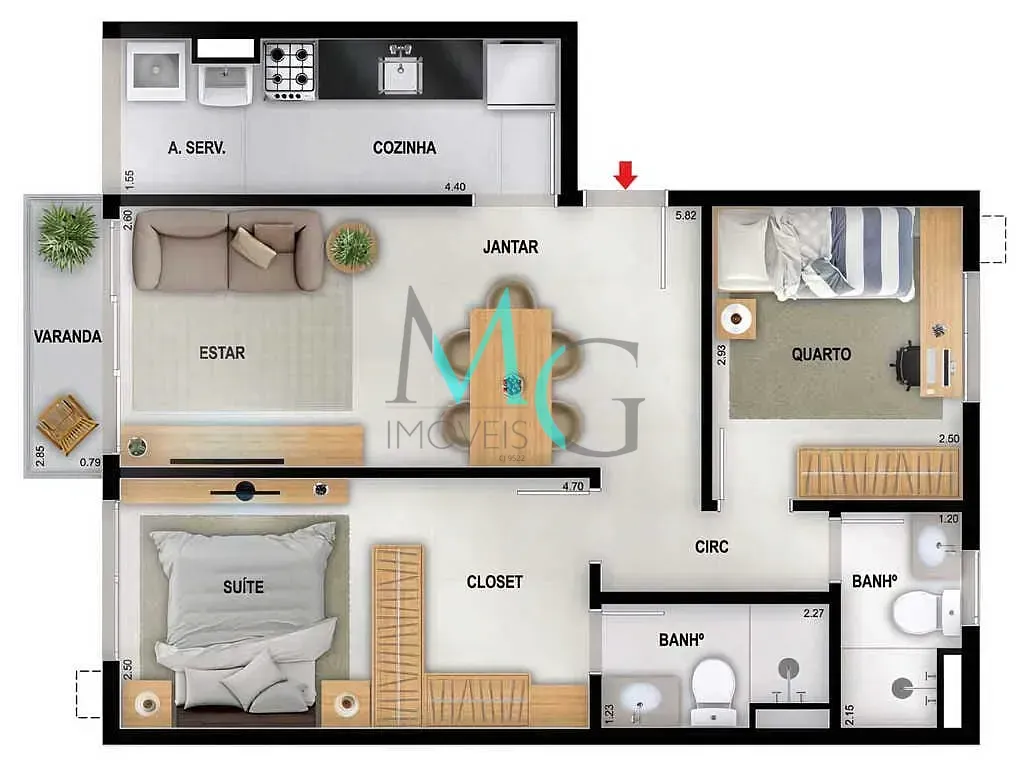 Imagem Apartamento à venda 2 Quartos 1 Suite 1 Vaga 57.15M² Freguesia (Jacarepaguá) Rio de Janeiro - RJ | Mode Freguesia