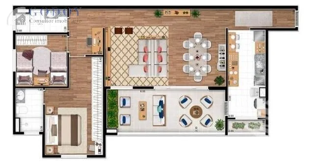 Imagem Apartamento à venda 2 Quartos, 1 Suite, 2 Vagas, 108M², Bosque Flamboyant, Taubaté - SP | SYRAH Residence