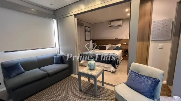 Imagem Flat disponível para locação no Hotel Hampton Park, com 33m², 1 dormitório e 1 vaga de garagem