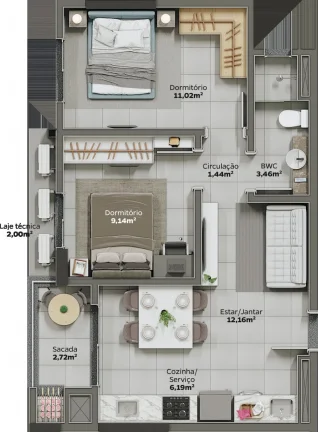 Imagem Apartamento na planta no Lídia Duarte em Camboriú.