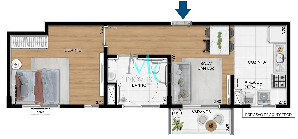 Imagem Apartamento à venda 1 Quarto 1 Vaga 33.03M² Todos os Santos Rio de Janeiro - RJ | Urb Sole