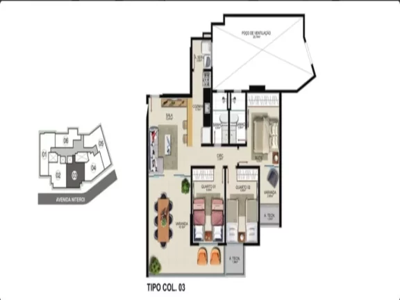 Imagem Apartamento com com 3 quartos e 2 suítes financiamento próprio no Edifico Art Life a venda na praia da cerca
