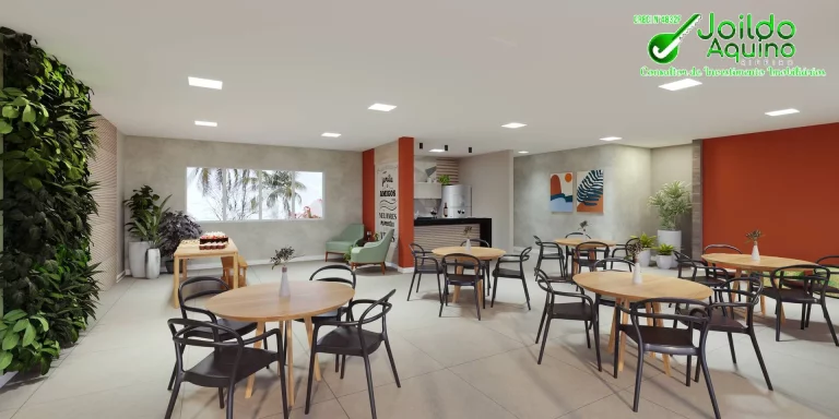 Imagem Um condomínio de alto padrão com apartamentos de 2 e 3 quartos, todos com..
