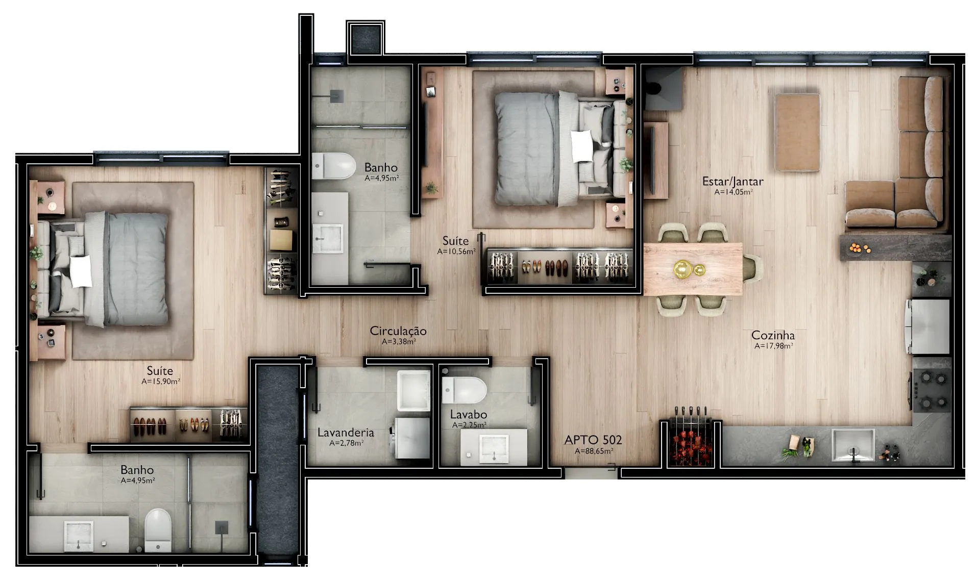 Imagem Apartamento à venda em Gramado, Mato Queimado, com 1 quarto, 56.17m2