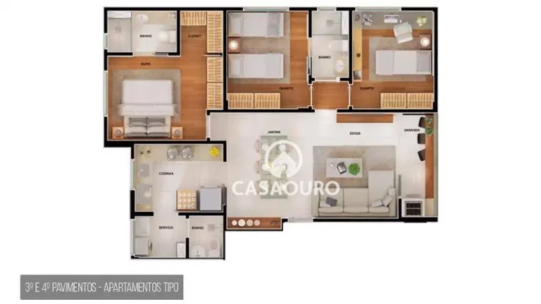 Imagem Apartamento com 3 quartos à venda, 83 m² por R$ 948.900 - Santo Antônio - Belo Horizonte/MG