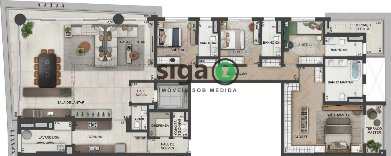 Imagem Apartamento para venda no Brooklin 04 Suítes, São Paulo - SP