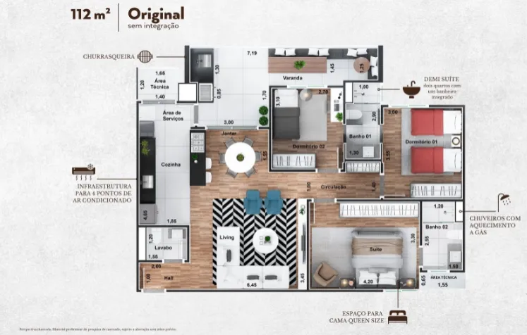 Imagem Apartamento Sofisticado com Vista para a Serra da Mantiqueira - 112m²