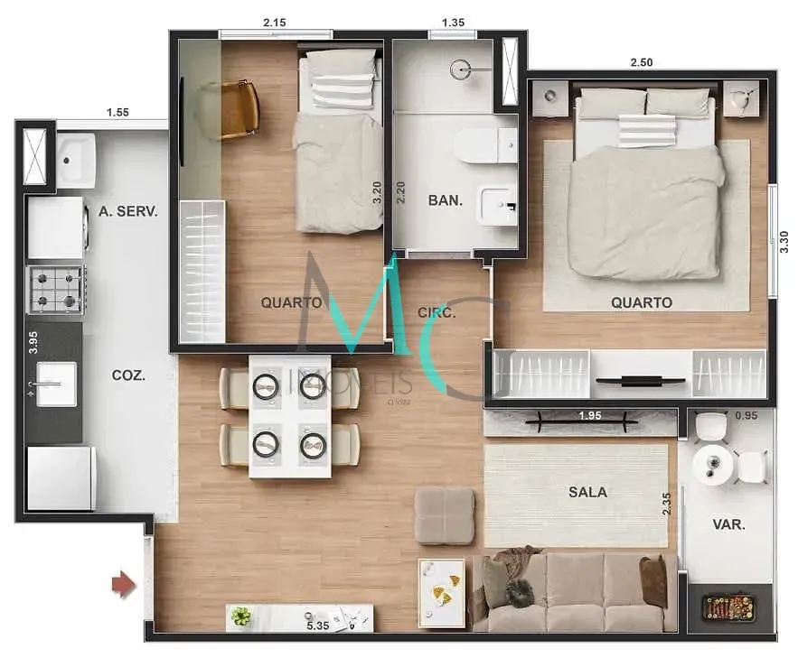 Imagem Garden à venda 2 Quartos 1 Vaga 50.34M² Freguesia (Jacarepaguá) Rio de Janeiro - RJ | Vitale Park