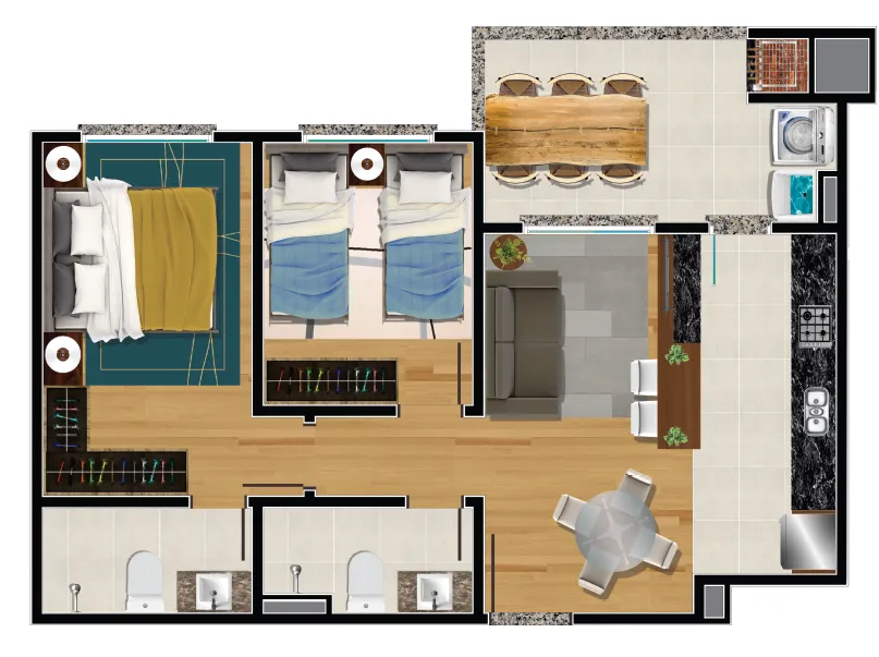 Imagem Apartamento à venda em Caxias do Sul, Nossa Senhora da Saúde, com 2 quartos, 57.68m2