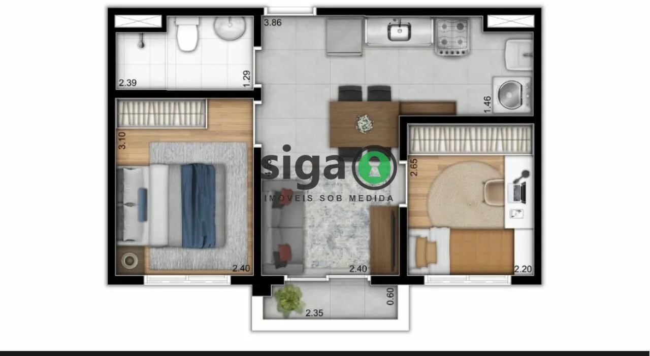 Imagem Apartamento de 38m² à venda em frente ao CENESP e 900m da estação de metrô Giovanni Gronchi