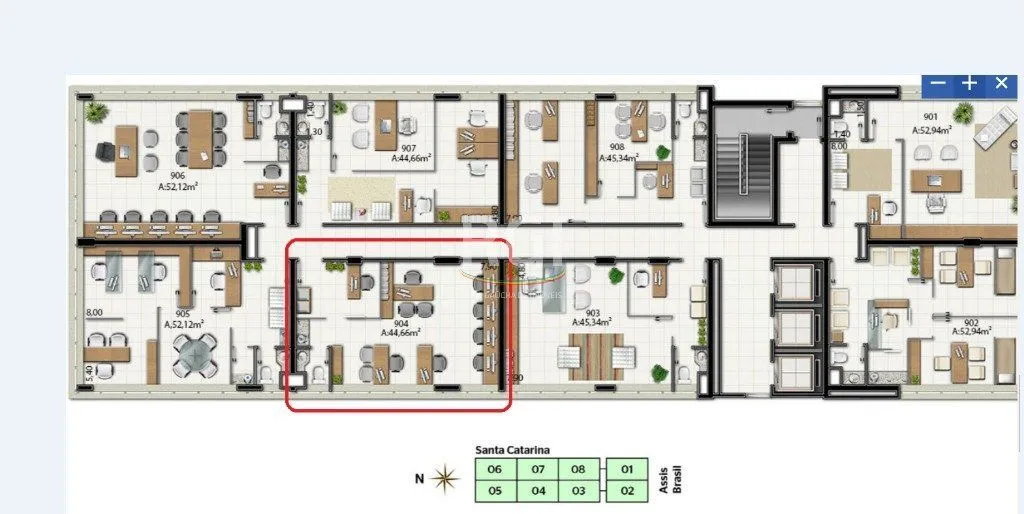 Imagem Conjunto/Sala para Venda - 44.66m², 0 dormitórios, Santa Maria Goretti