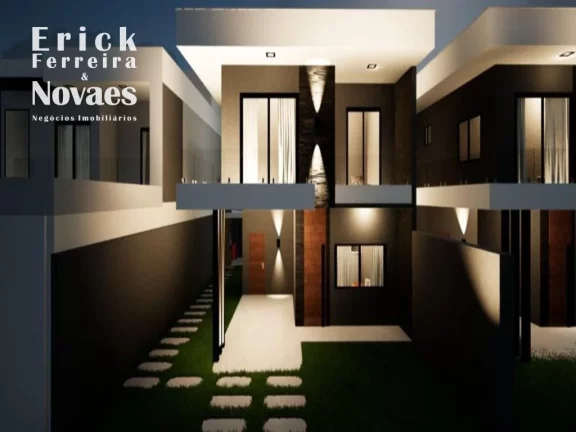 Imagem Excelente Casa Duplex em construção composta por 3 quartos sendo 1 suíte com closet, sala de estar e jantar, cozinha área gourmet com piscina