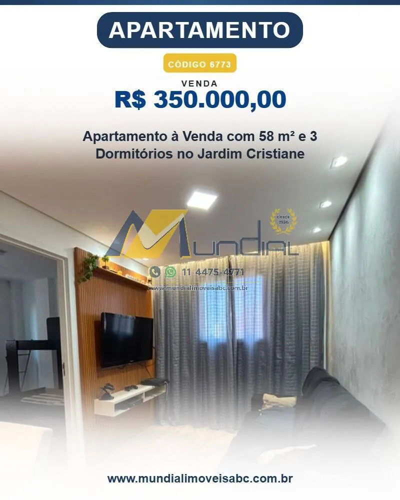 Foto do imóvel Apartamento à Venda com 58 m² e 3 Dormitórios no Jardim Cristiane