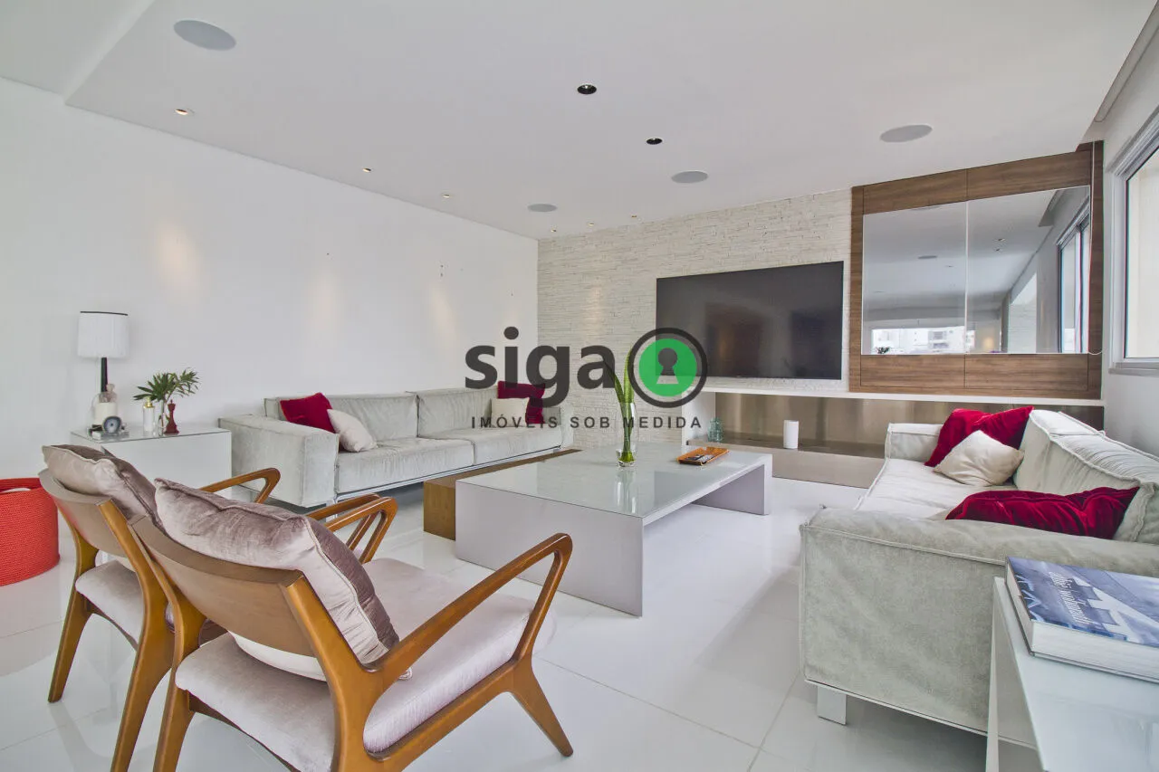 Imagem partamento De Luxo Mobiliado À Venda No Campo Belo | 442 m² | Andar Alto | 4 Suítes | 6 Vagas | Club