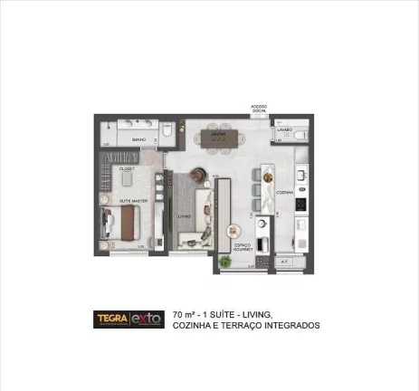 Imagem LEDGE BROOKLIN - EXTO - Studio de 40m², ótima localização, próximo ao Shopping D...D e da Berrini!!