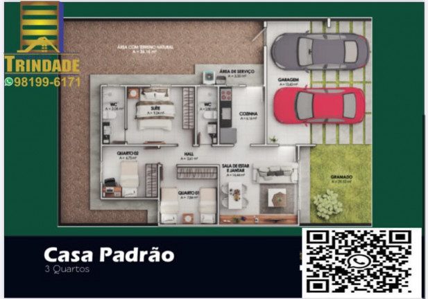Imagem Casa de Condomínio com 3 Quartos à Venda, 152 m² em Turu - São Luís