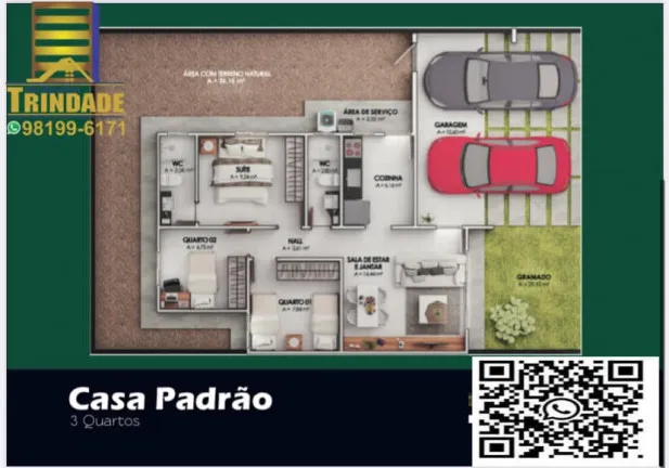 Imagem Casa de Condomínio com 3 Quartos à Venda, 152 m² em Turu - São Luís