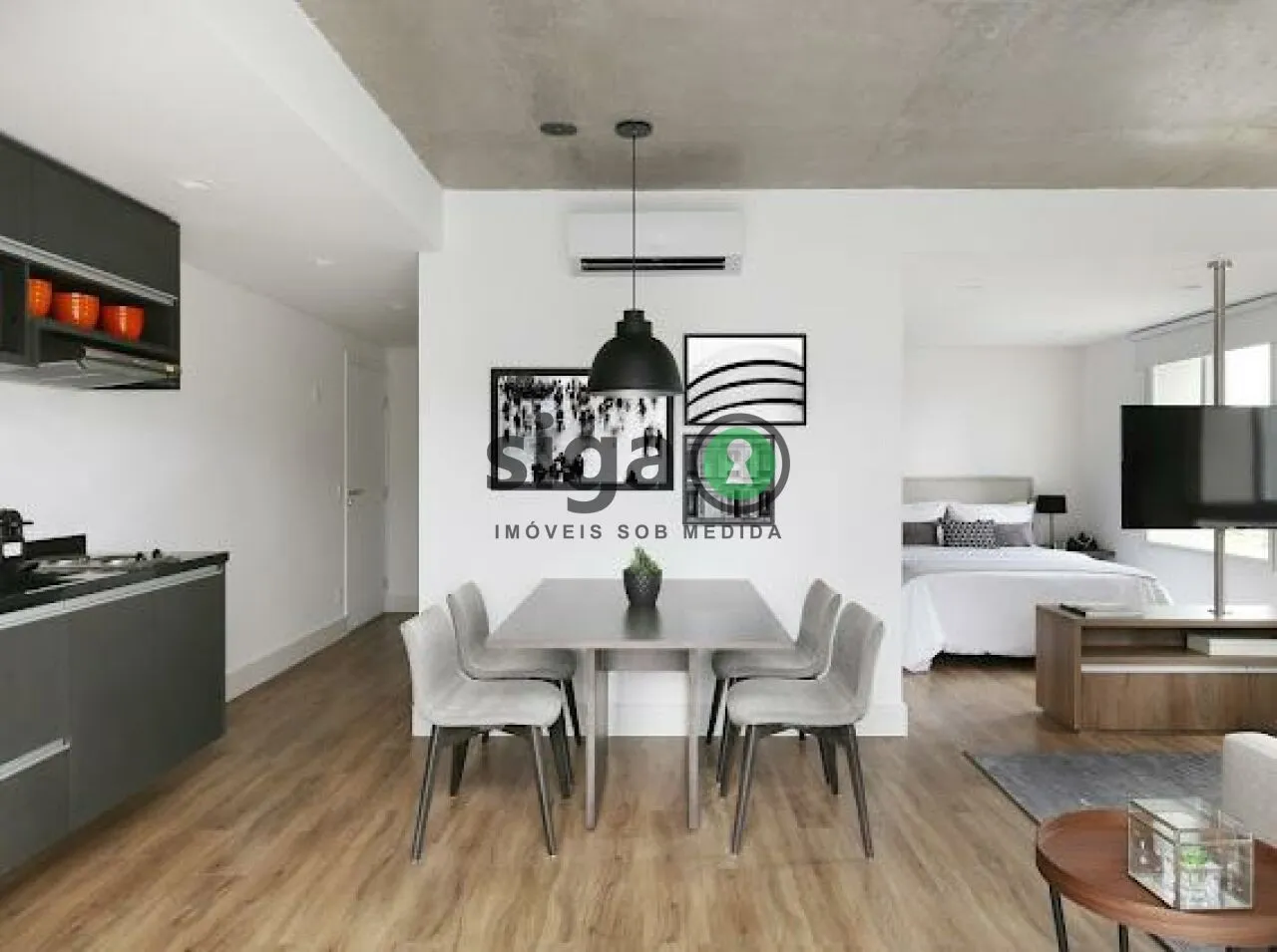 Imagem Studio com 64m², no Brooklin, com 1 quarto, 2 banheiros e 1 vaga, Mobiliado para Venda