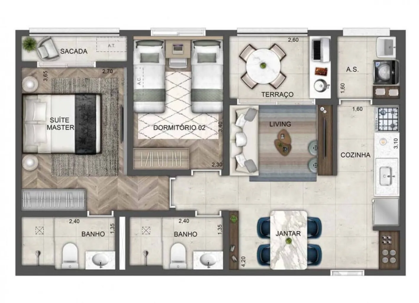Imagem Condomínio Blue Home Resort Jockey, apartamento com 2 quartos a venda em Butantã São Paulo SP