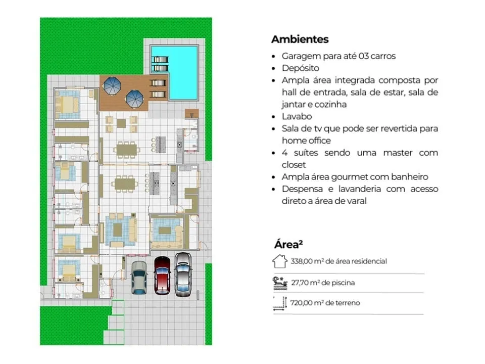 Imagem Uma Residência Térrea Unifamiliar em Pindamonhangaba, Projetada com Materiais de Alta Qualidade e Acabamentos Modernos, Pronta para Receber sua Famíli