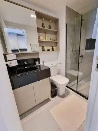 Imagem Apartamento 24M², 1Q, 1 Banheiro, Academia, Churrasqueira, Espaço Gourmet, Coworking, Coliving, Lavanderia Coletiva, Rooftop, Fechadura Eletrônica.