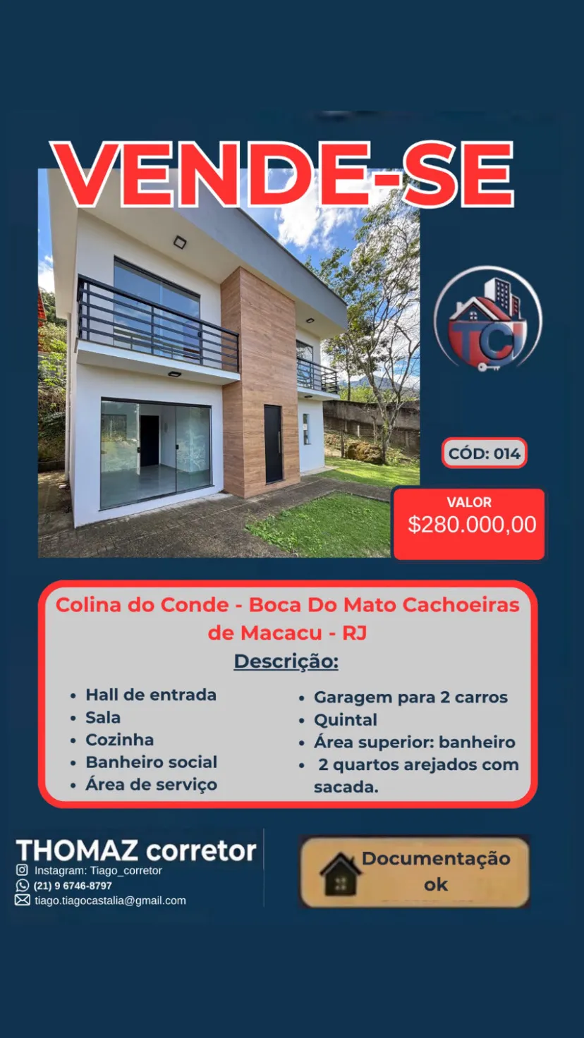 Foto do imóvel Casa com 2 Quartos à Venda, 300 m² em Boca do Mato - Cachoeiras de Macacu