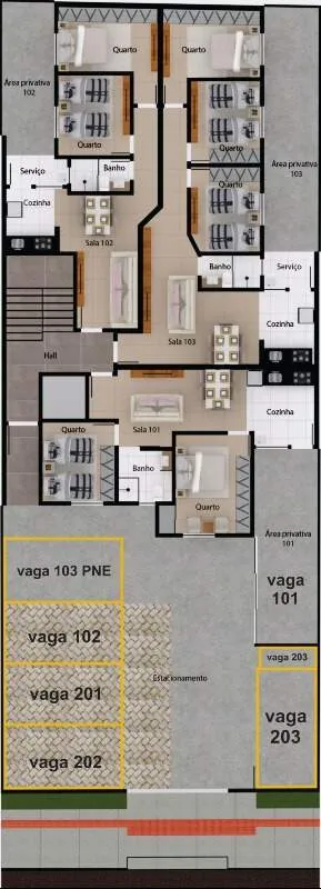 Imagem 2QUARTOS+VAGA DEMARCADA+6 UNIDADES