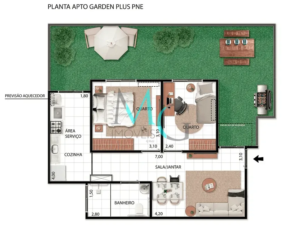 Imagem Garden à venda 2 Quartos 42.78M² Campo Grande Rio de Janeiro - RJ | Varandas Mendanha