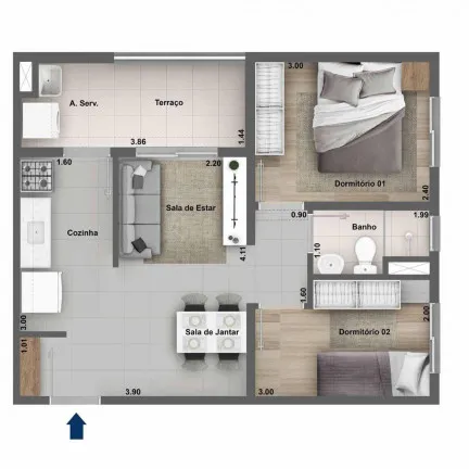 Imagem Apartamento com 2 Quartos à Venda, 40 m² em Jaguaré - São Paulo