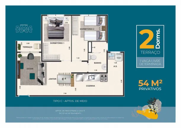 Imagem Apartamento com 2 Quartos à Venda, 52 m² em Jardim de Lourdes - Embu das Artes