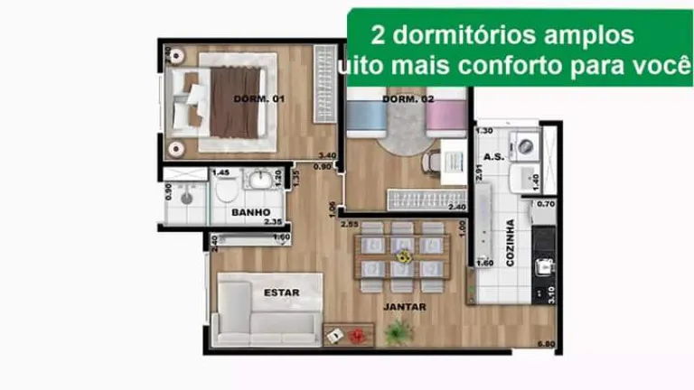 Imagem Edifício Residencial com 2 Quartos à Venda, 50 m² em Três Montanhas - Osasco