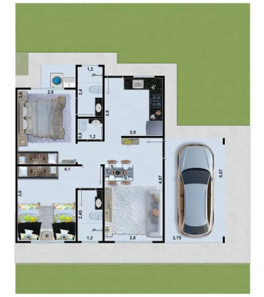 Imagem Casa com 2 Quartos à Venda, 73 m² em Independência - 1º Complemento Setor das Mansões - Aparecida de Goiânia