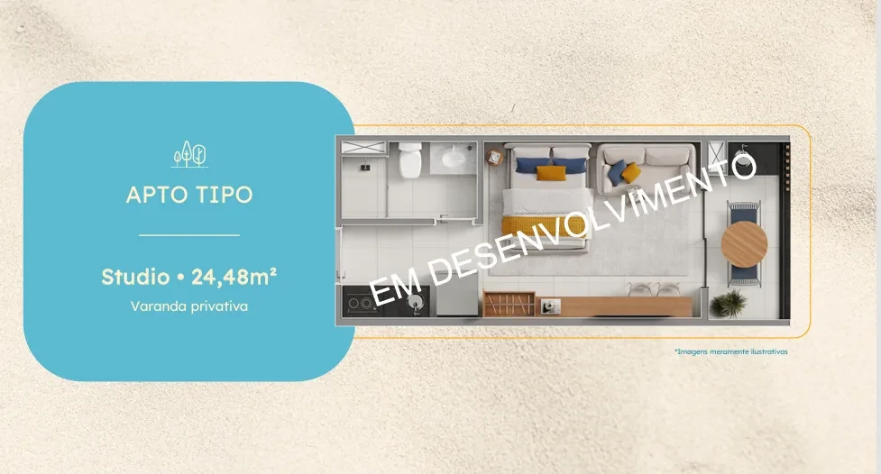 Imagem Studio com 1 Quarto à Venda, 24 m² em Tamandaré - Tamandaré